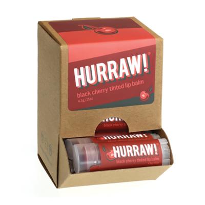 Hurraw! Organic Lip Balm Tinted Black Cherry 4.8g x 24 Display